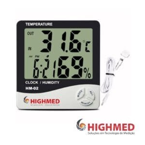 TERMOHIGRÔMETRO DIGITAL DE PAREDE E MESA COM SENSOR EXTERNO - HM-02